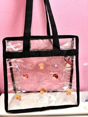 Small Clear Tote Bag with BTS decal - Perfect for concerts